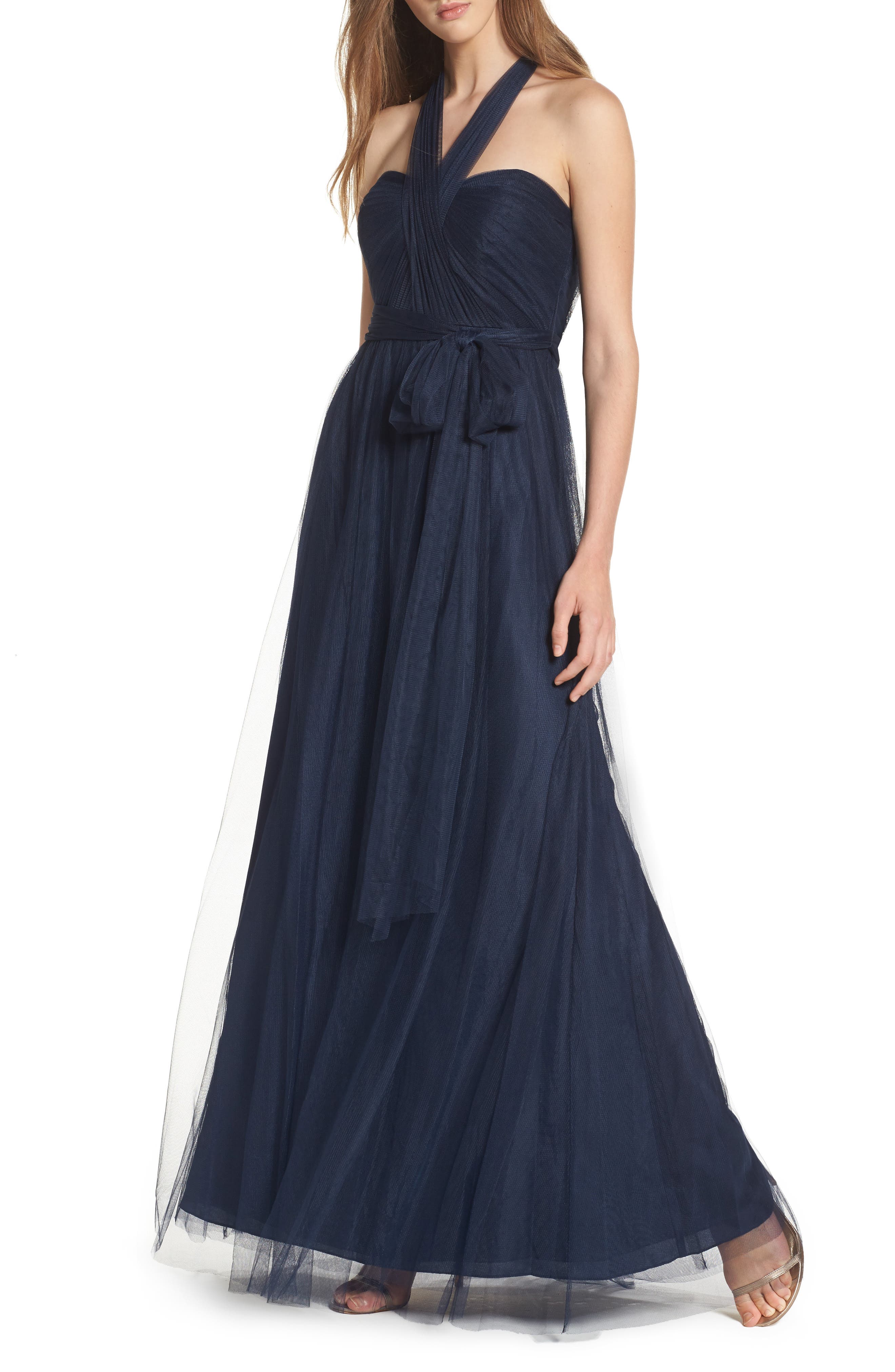 Jenny Yoo Annabelle Convertible Tulle Column Dress