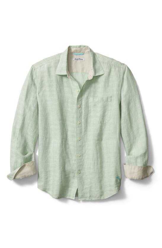 Tommy Bahama Ventana Plaid Linen Button-up Shirt In Spring Lime