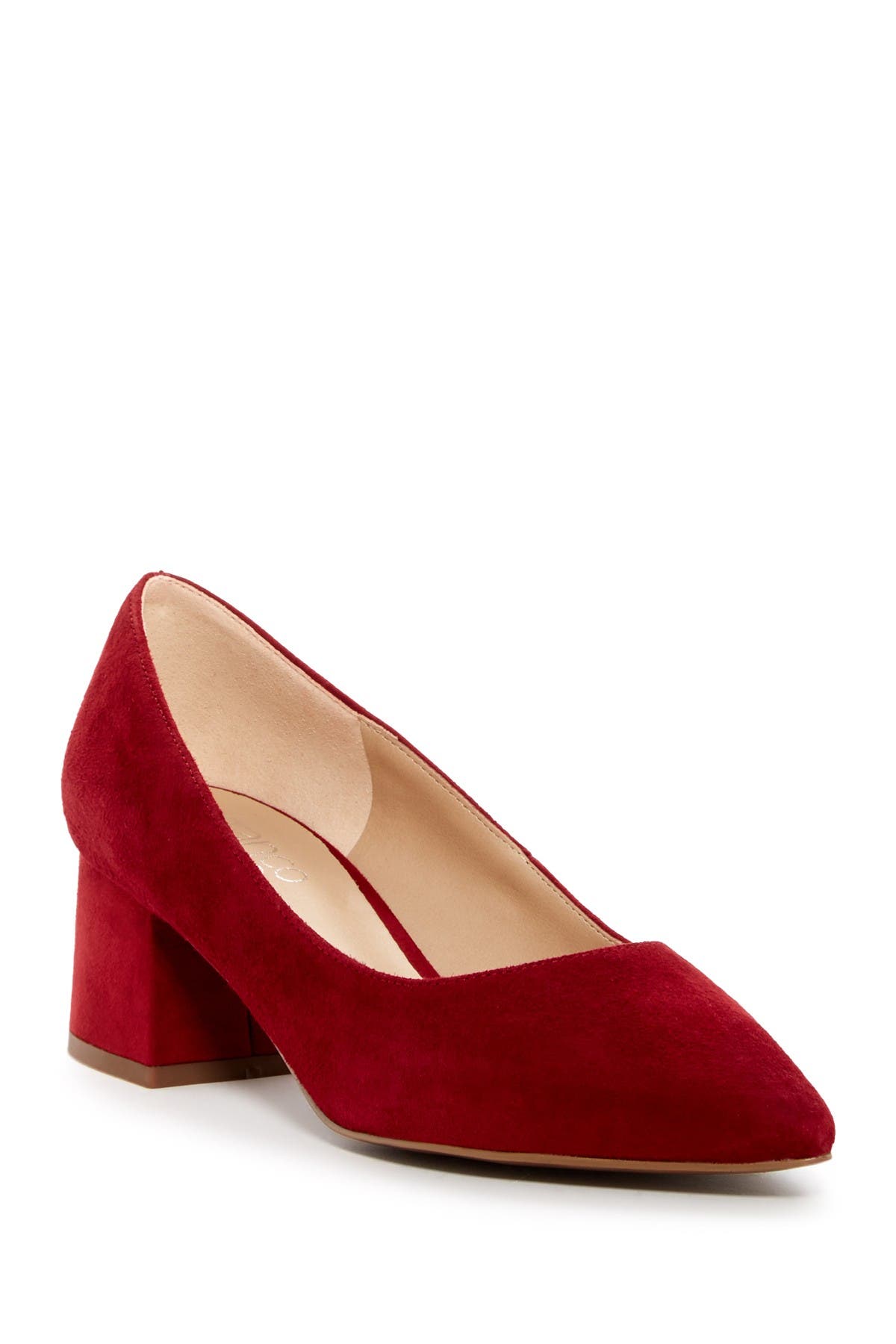 franco sarto callan suede block heel pump