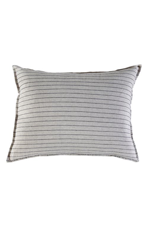 Pom Pom At Home Blake Big Linen Accent Pillow In Flax/midnight