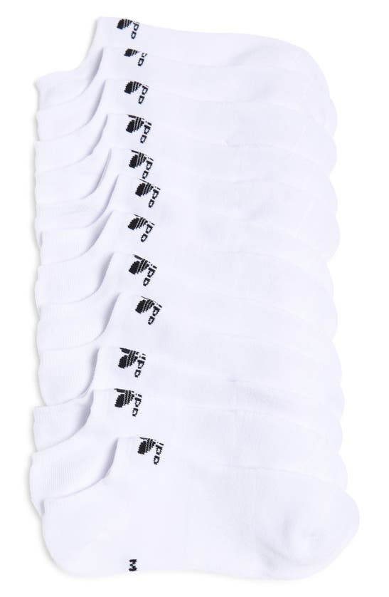 Shop Adidas Originals Originals Trefoil 6-pack No-show Socks In White