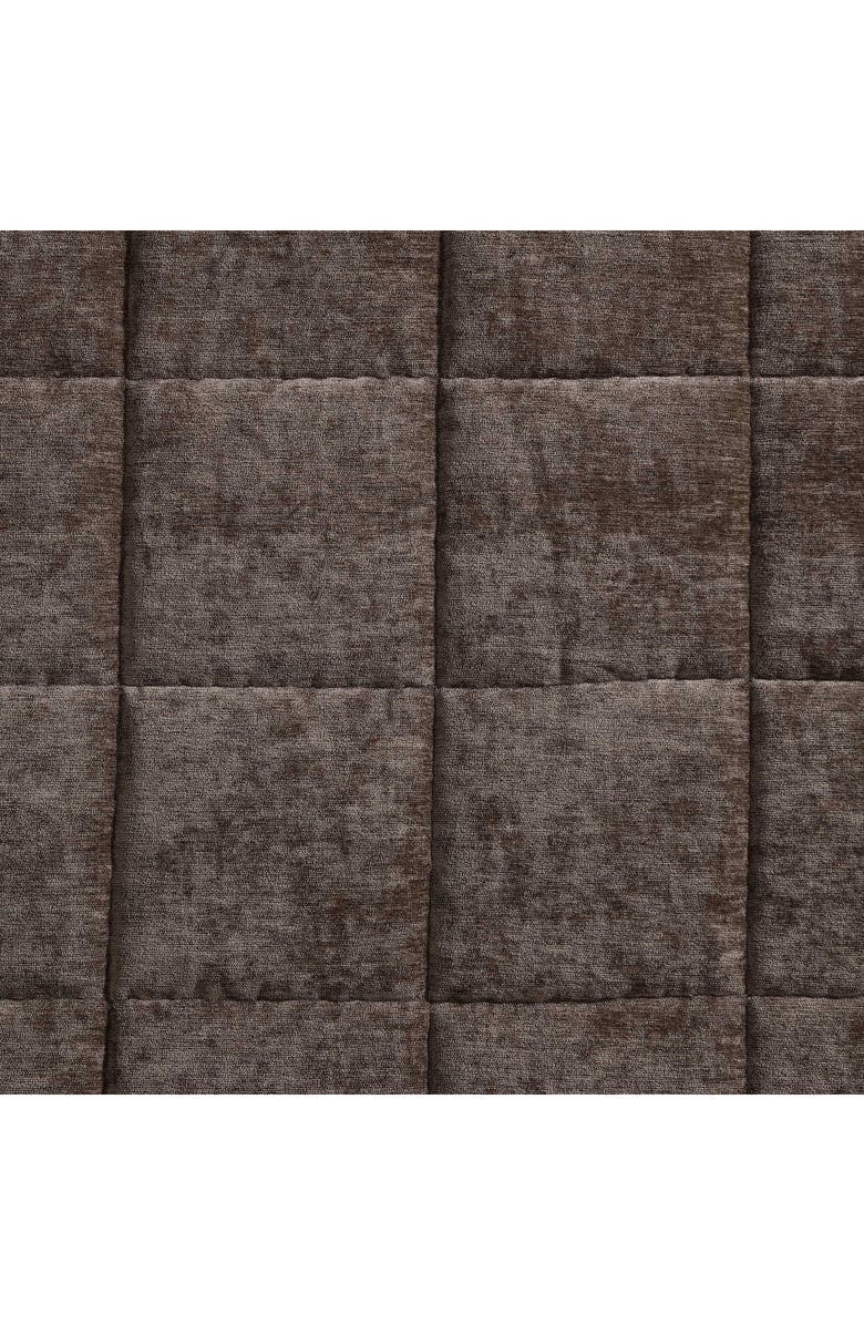 Vera Wang Solid Box Stitched Chenille Quilt & Shams Set, Alternate, color, Dark Brown