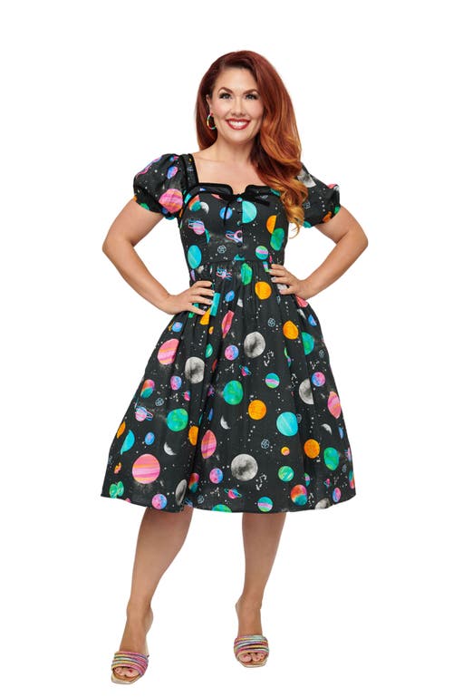 UNIQUE VINTAGE UNIQUE VINTAGE 1940S SWEETHEART BUTTON FRONT SWING DRESS 