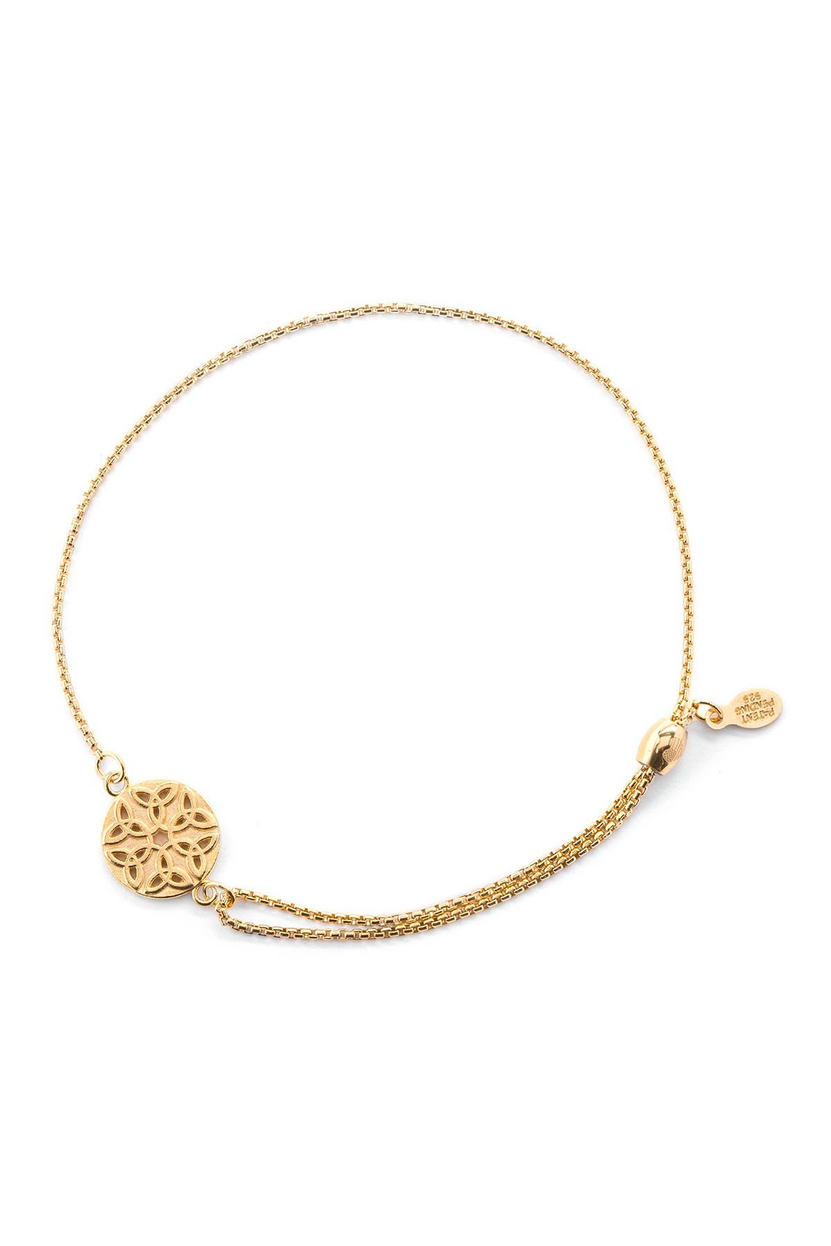 Alex And Ani Endless Pull Chain Station Bracelet In Gold