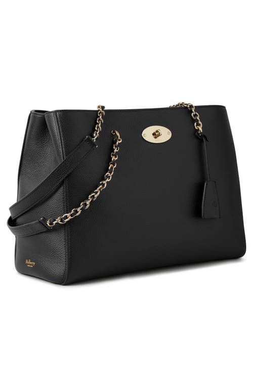 Shop Mulberry Lily Chain Leather Tote In Black