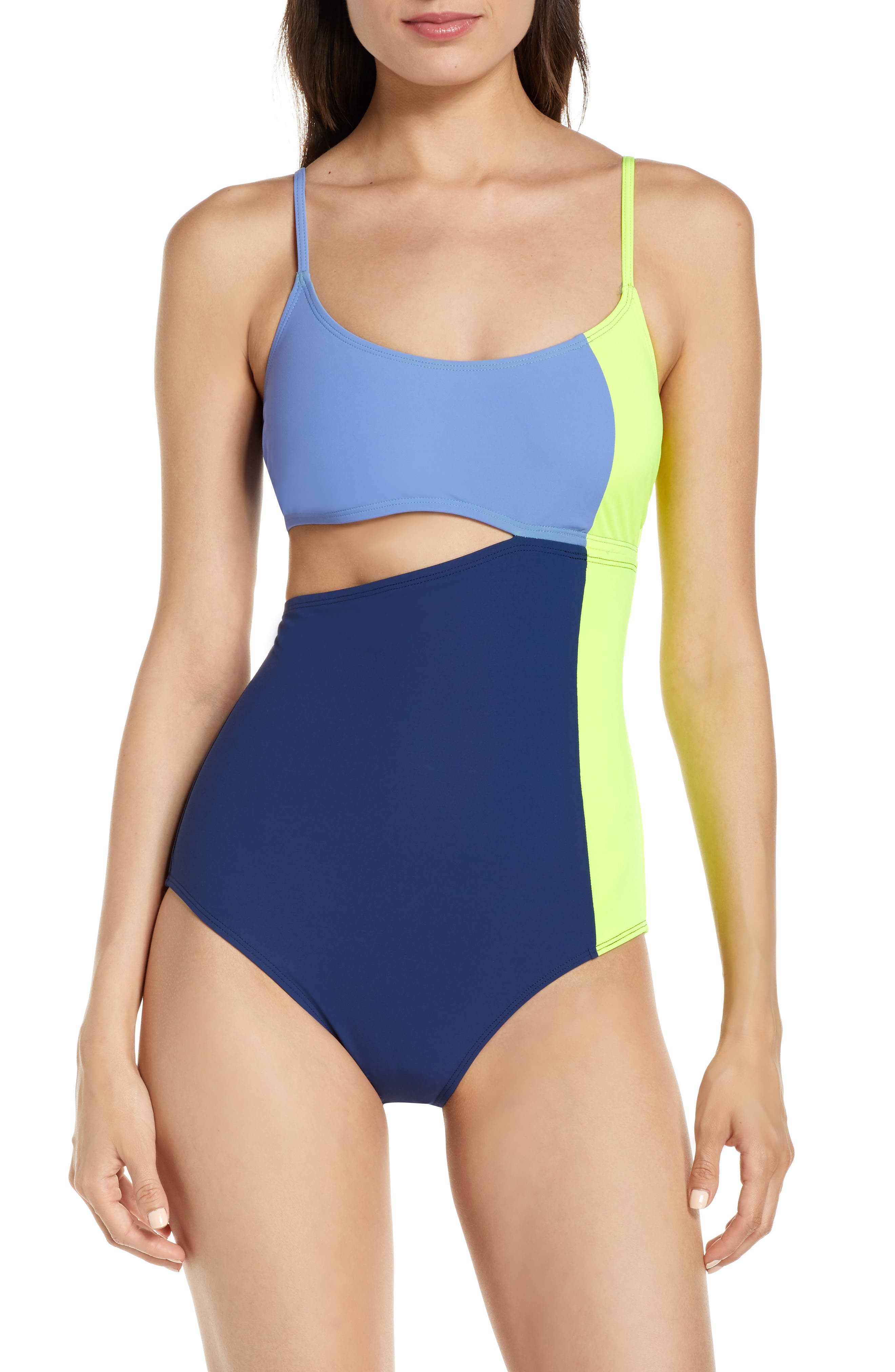 Flagpole Eve One-Piece Swimsuit, Blue