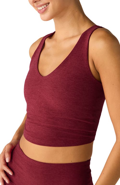 Beyond Yoga Good Day Space Dye Crop Tank in Bordeaux Heather 