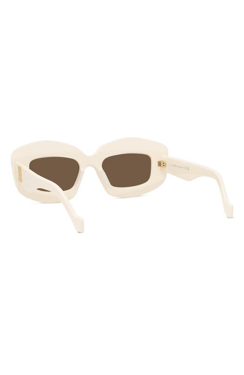 Shop Loewe Starry Night Anagram 49mm Small Rectangular Sunglasses In Shiny Ivory Strass/smoke