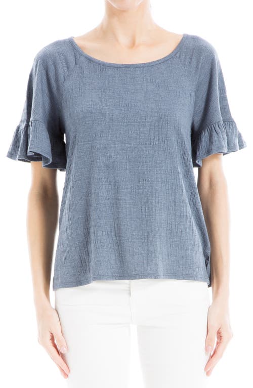 Max Studio Flutter Texture Knit T-shirt In Denim