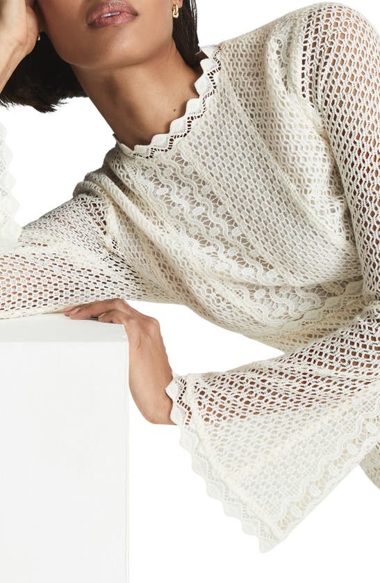 REISS OPEN BACK LONG SLEEVE LACE DRESS