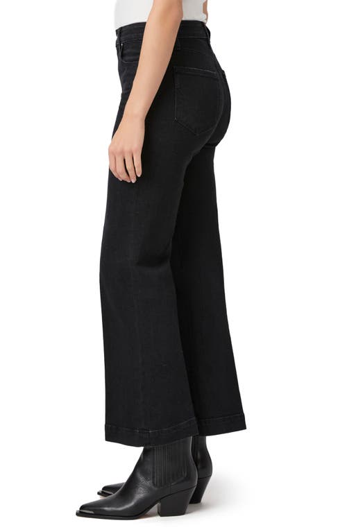 Paige Leenah High Waist Ankle Wide Leg Jeans In Midnight Raven
