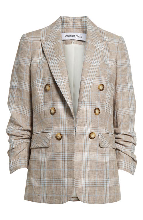 Shop Veronica Beard Beacon Plaid Dickey Jacket In Khaki Multi