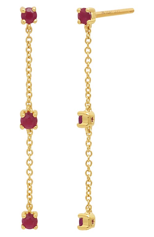 Bony Levy El Mar Ruby Linear Earrings in 18K Yellow Gold at Nordstrom