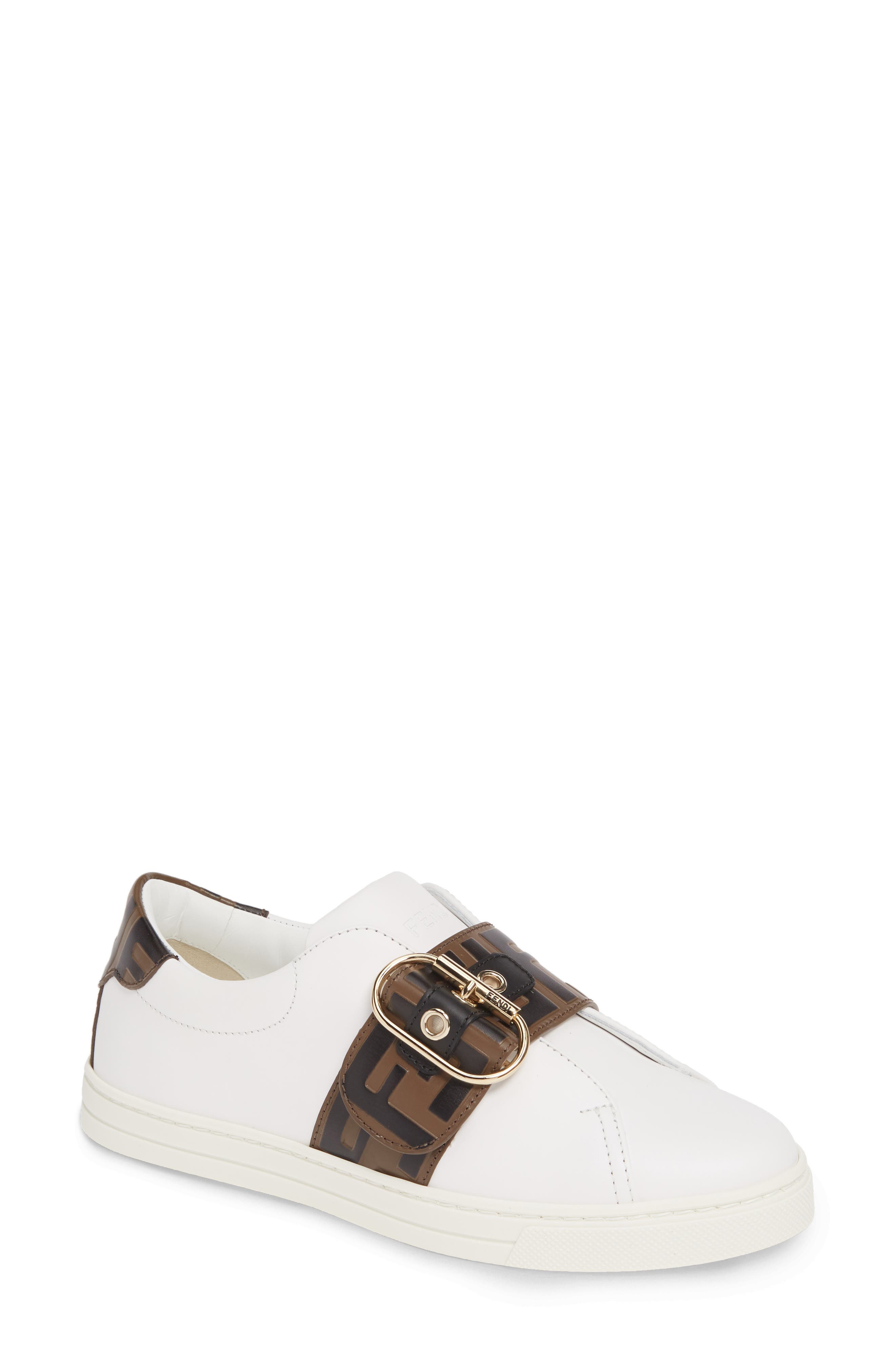 fendi white slip ons