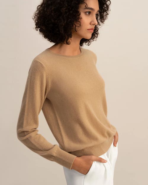 Lilysilk Cashmere Super Soft Crewneck Sweater In Brown