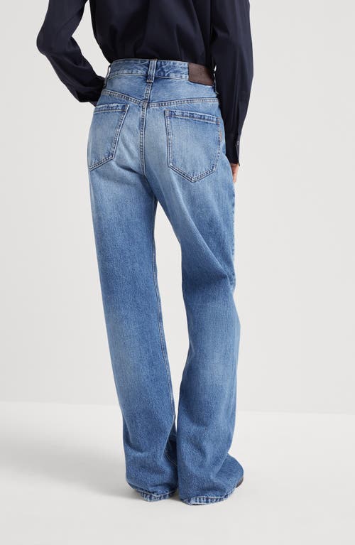 Shop Brunello Cucinelli Loose Trousers In Medium Denim