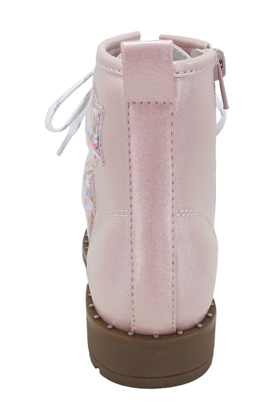Jellypop Kids' Excitable Lace-up Low Heel Boot In Pink Shimmer