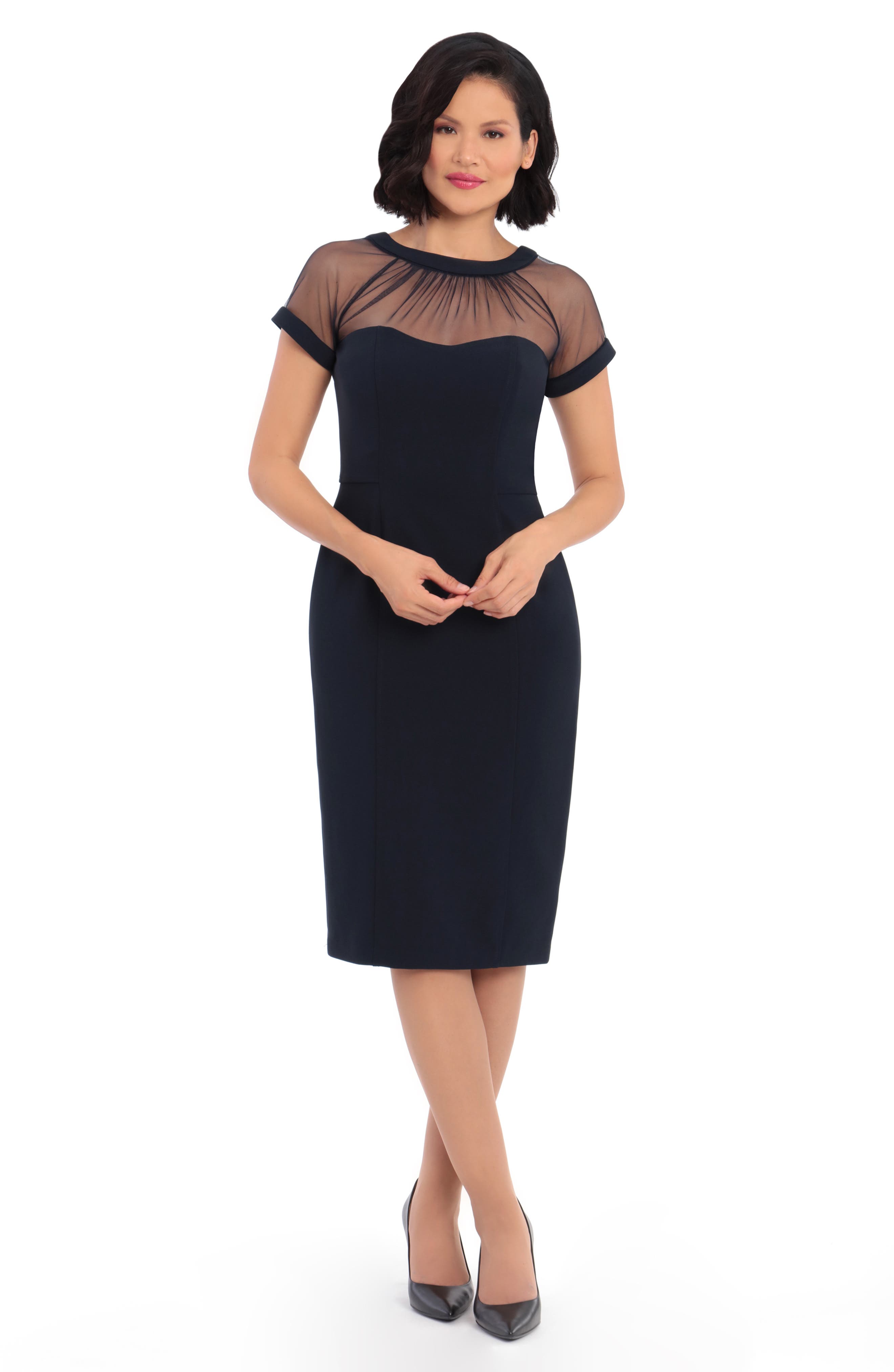 Maggy London Illusion Yoke Crepe 