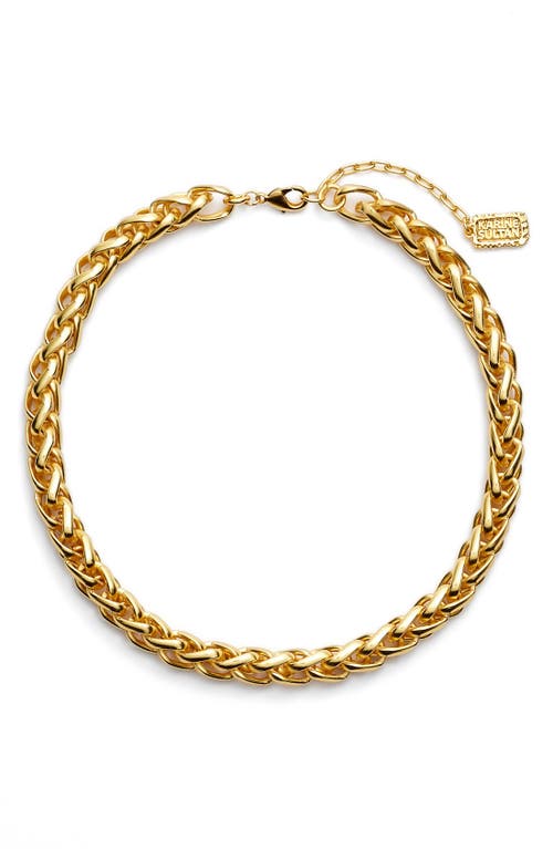 Braided Link Collar Necklace in Gold