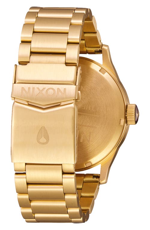 Nixon Sentry Bracelet Watch, 42mm In Oxblood Sunray/gold