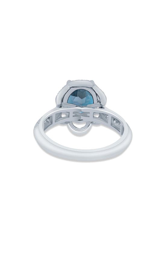 Shop Zac Posen Truly  Oval London Blue Topaz & Diamond Ring In White