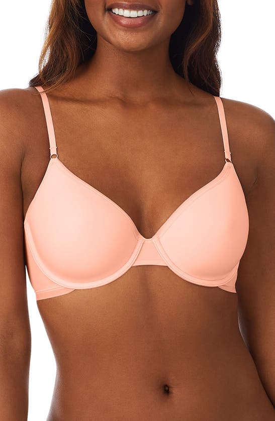 On Gossamer Next To Nothing Underwire T-shirt Bra In Peach Pearl