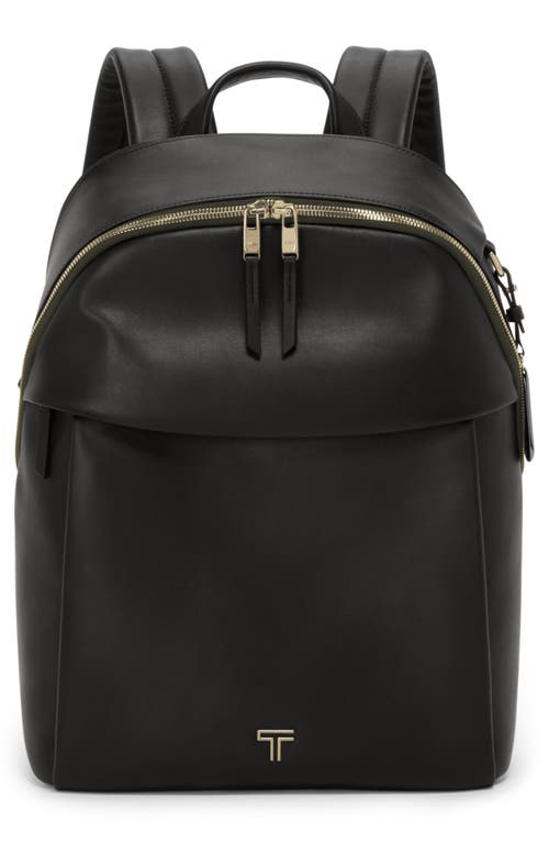 Tumi Holland Leather Backpack In Black/light Gold