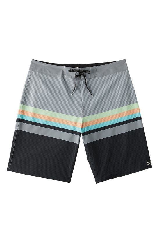 Shop Billabong Kids' All Day Stripe Pro Board Shorts In Graphite