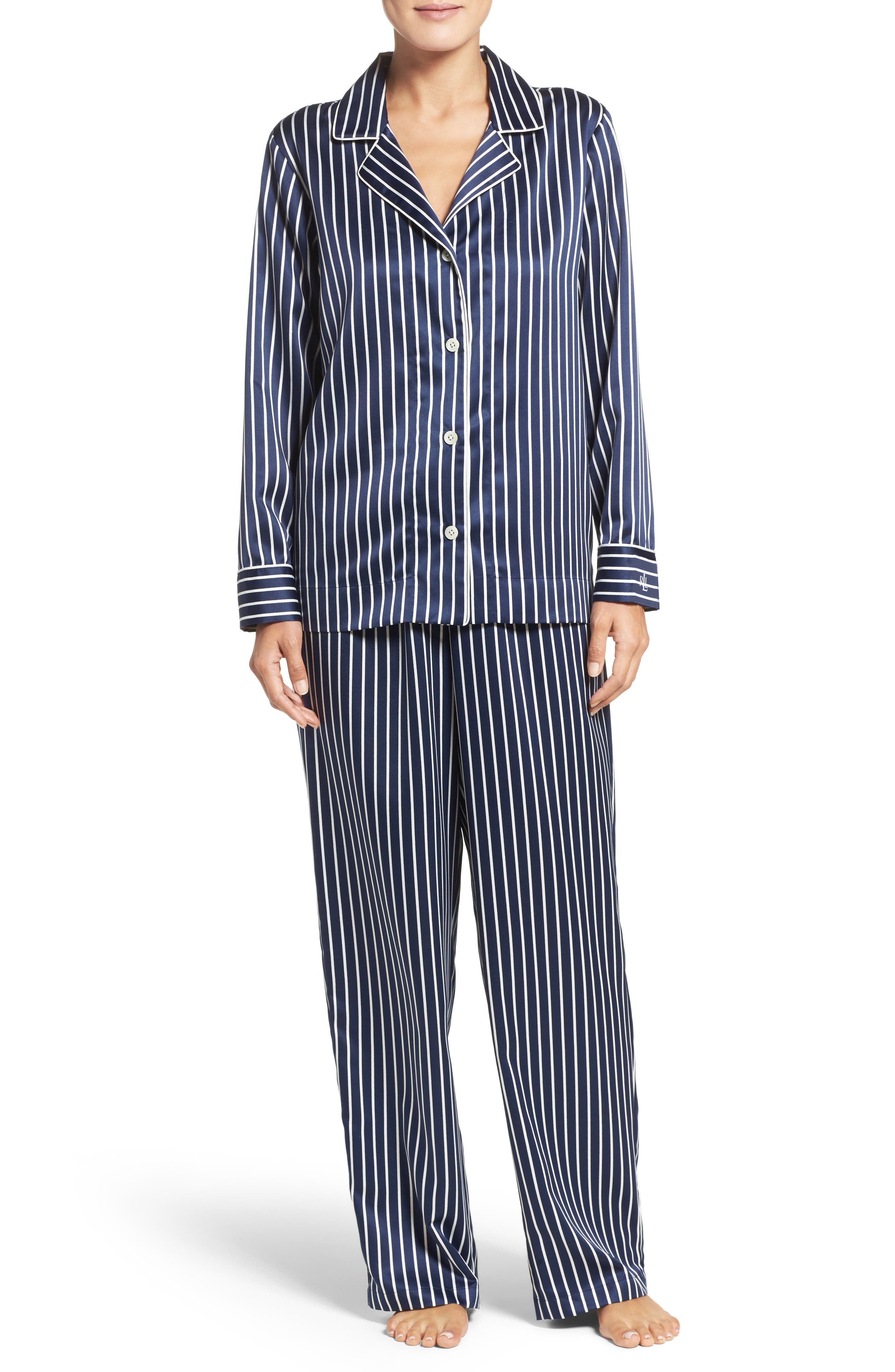 Lauren Ralph Lauren Stripe Satin Pajamas Nordstrom