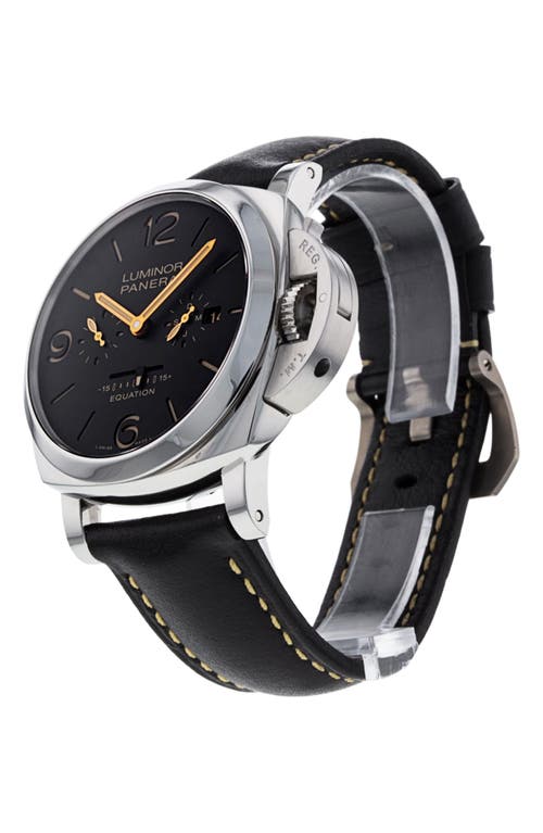 Shop Watchfinder & Co. Panerai  Luminor 1950 Leather Strap Watch, 47mm In Black