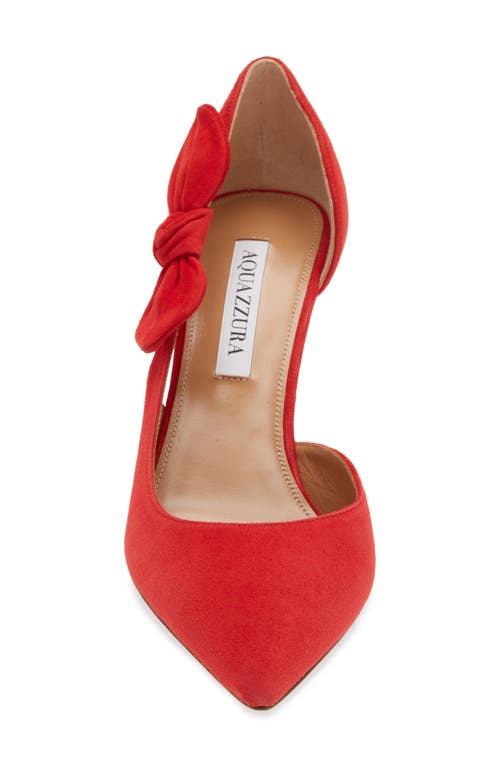 Shop Aquazzura Very Bow Tie Pointed Toe Pump In Lipstick