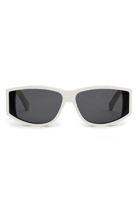 Celine Triomphe Rectangular Sunglasses In Ivory / Smoke