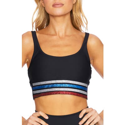 Beach Riot Rib Leah Sports Bra, Black