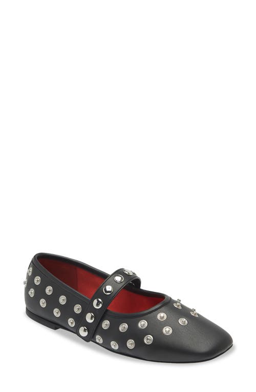 Shop Stella Mccartney Ryder Snap Studded Mary Jane Ballet Flat In Black