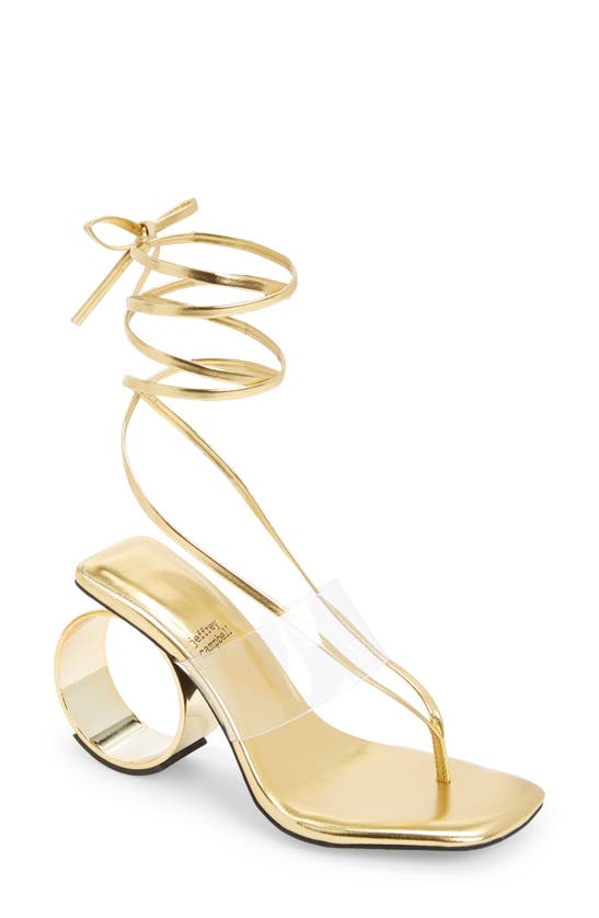 Jeffrey Campbell Nonagon Sandal In Gold | ModeSens