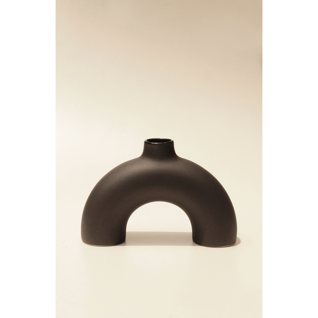 Osmos Studio Half Polo Vase In Off Black