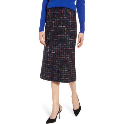 Halogen Tweed Pencil Skirt, Blue