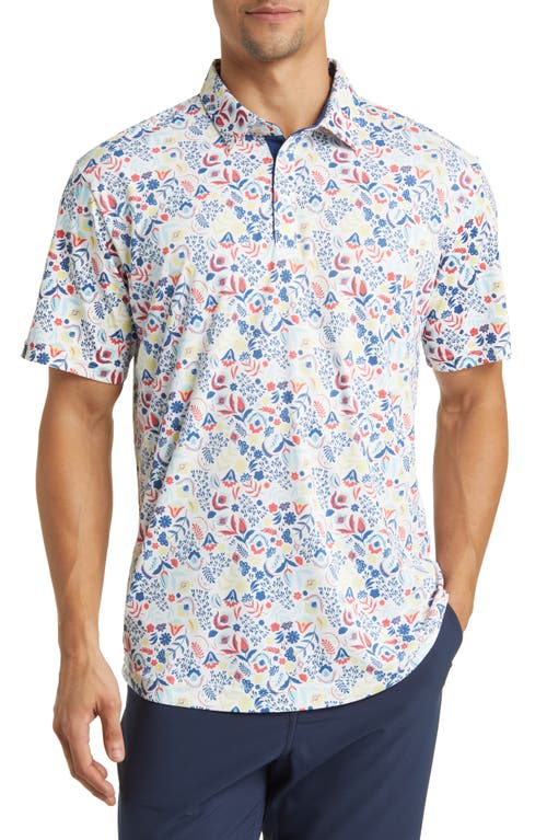 Clyde Floral Golf Polo in Lemon
