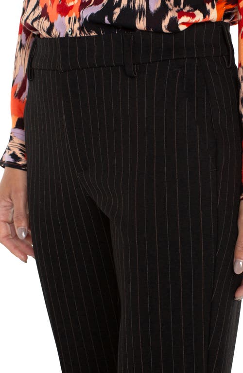 Shop Liverpool Pinstripe Flare Pants In Black/white Pinstripe