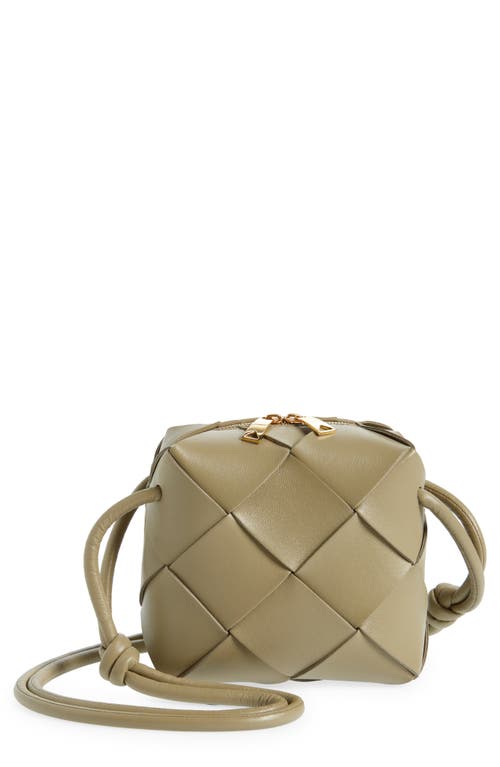 Bottega Veneta Mini Intrecciato Leather Crossbody Bag in 1520 Taupe-Gold at Nordstrom