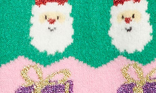 Margaux And Lexi Kids' Stripe Christmas Pattern Cardigan In Green Combo Holiday