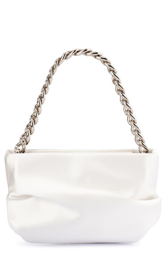 Shop Olga Berg Jule Satin Top Handle Bag In White