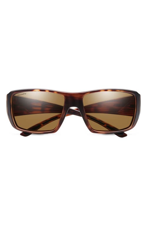 Smith Guides Choice XL 63mm ChromaPop Polarized Oversize Square Sunglasses in Matte Havana /Glass Brown at Nordstrom