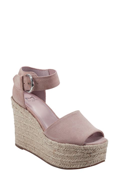Pale Pink Espadrille Chunky Sandals