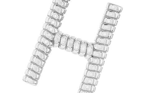 Shop Simona Croissant Initial Pendant Necklace In Silver- H