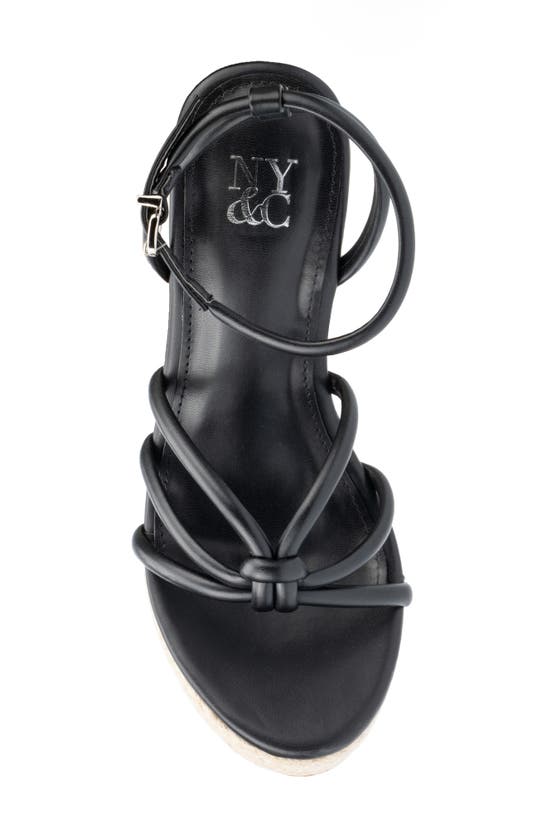 Shop New York And Company Electra Platform Wedge Espadrille Sandal In Black