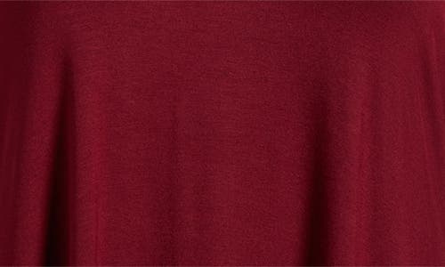 24seven Comfort Apparel Long Sleeve Solid Color Swing Style Flared Tunic Top In Red