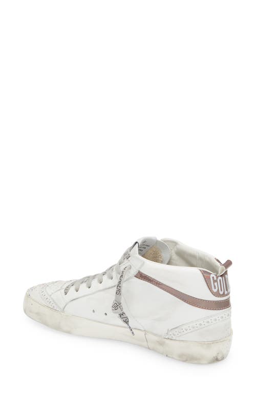 Golden Goose Mid Star Sneaker In White/iridiscent