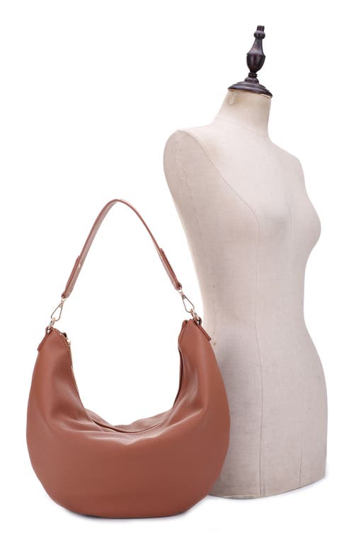 Mali + Lili Megan Recycled Vegan Leather Hobo Sling Bag In Cognac