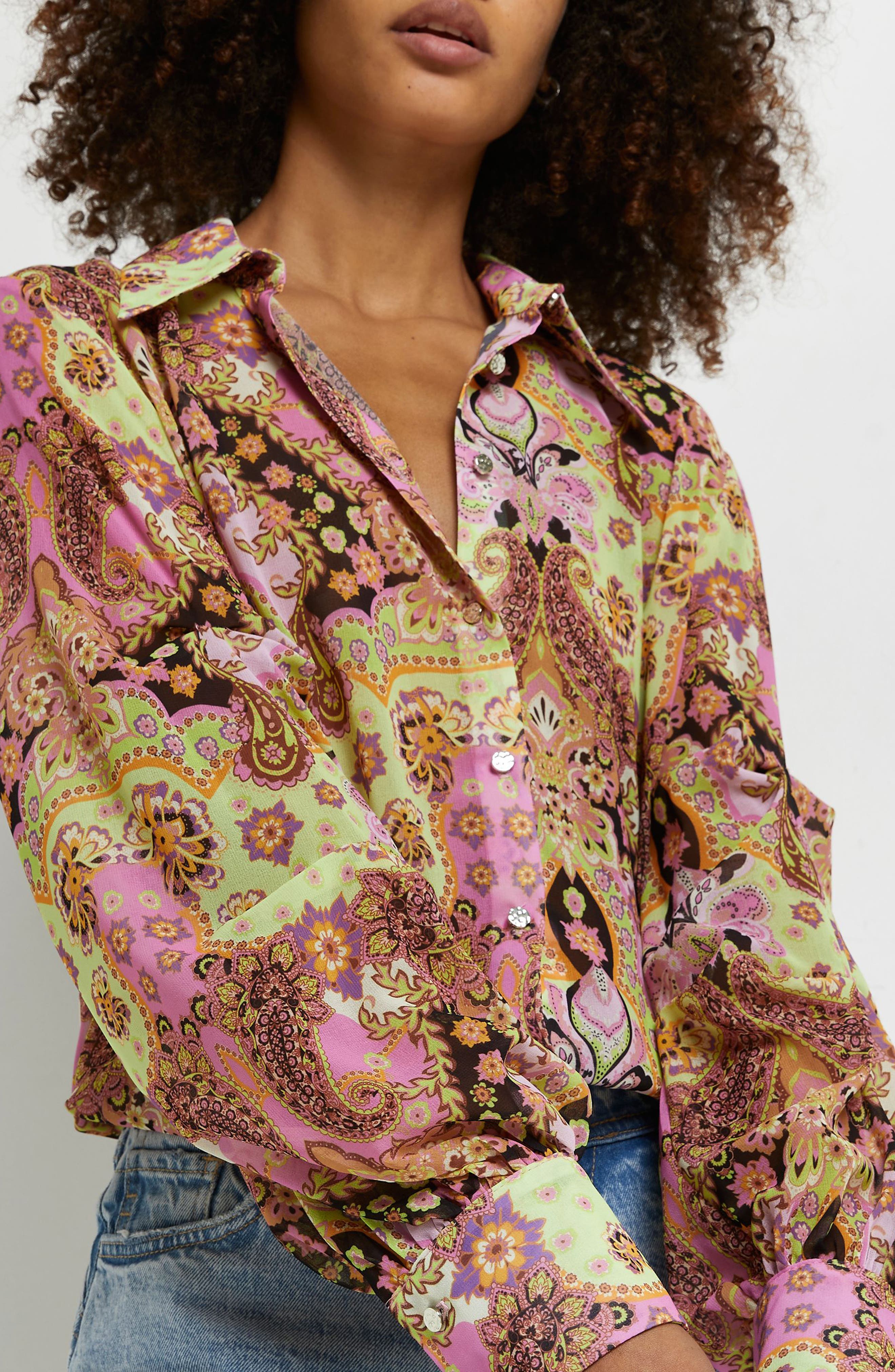 River Island Women S Paisley Print Chiffon Blouse Nordstrom
